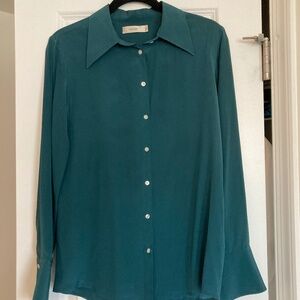 SuiStudio Alec Silk Blouse Teal